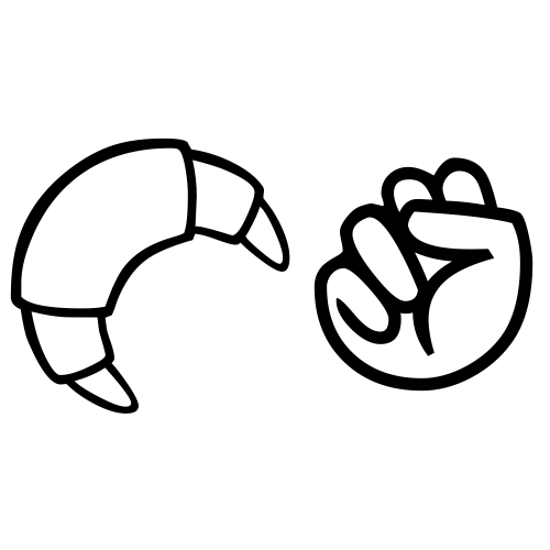🥐✊ Emoji Domain black and white Symbola rendering